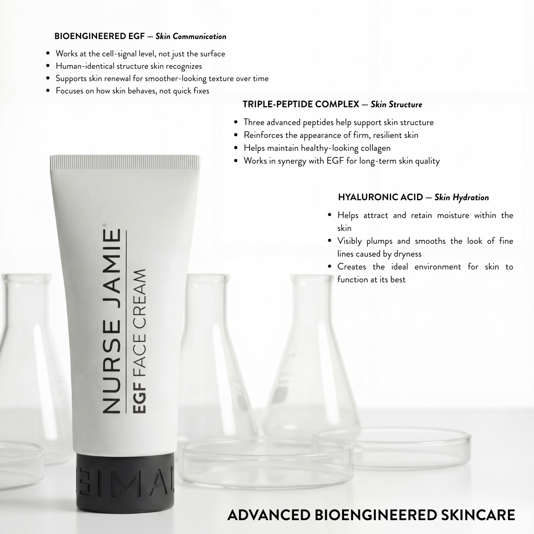 EGF Face Cream | True Bioengineered EGF, Peptides & Hyaluronic Acid