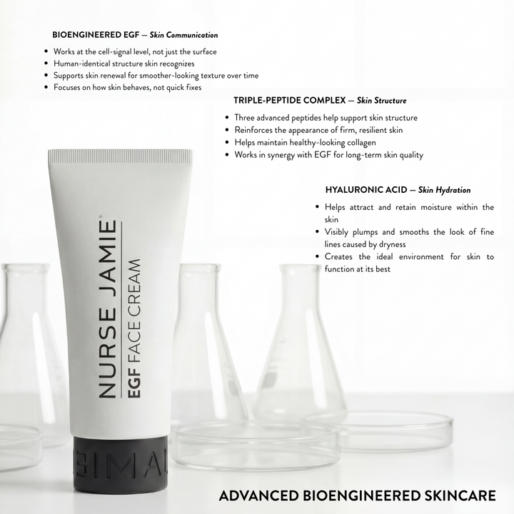 EGF Face Cream | True Bioengineered EGF, Peptides & Hyaluronic Acid