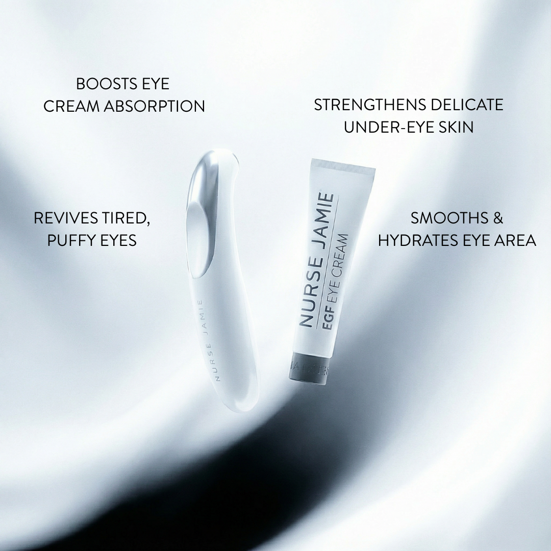 EGF Eye Lift Kit by Nurse Jamie – Eyeonix Tool + Eye Cream Duo EGF Eye Lift Kit by Nurse Jamie – Eyeonix Tool + Eye Cream Duo
