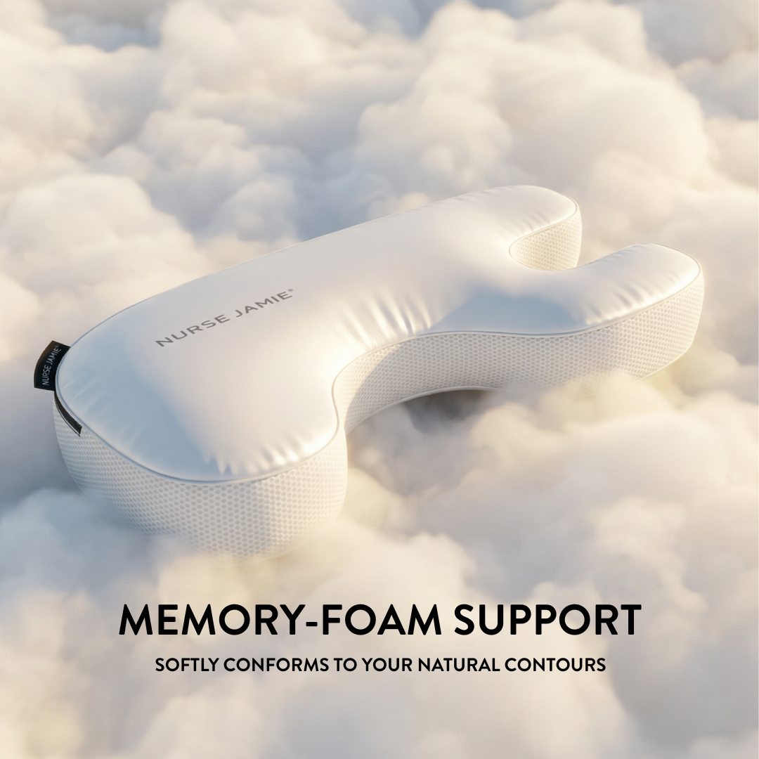 Beauty Bear® Memory Foam Skincare Pillow - Nurse Jamie - NJBD3756#color_silky-satin-white